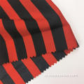 Vải Pongee Polyester in sọc đen đỏ thời trang